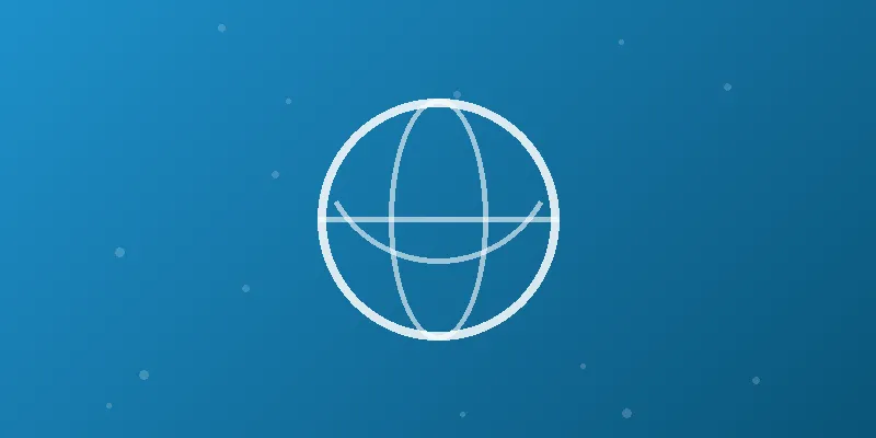 Stilisierter Globus als Symbol für Domains und Hosting