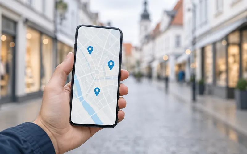 Smartphone mit Kartenansicht