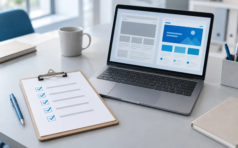 Checkliste neben Laptop