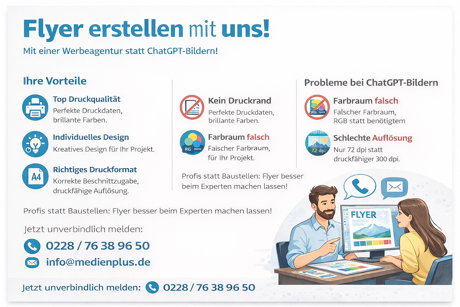Flyer erstellen lassen in Bonn – medienplus Werbeagentur