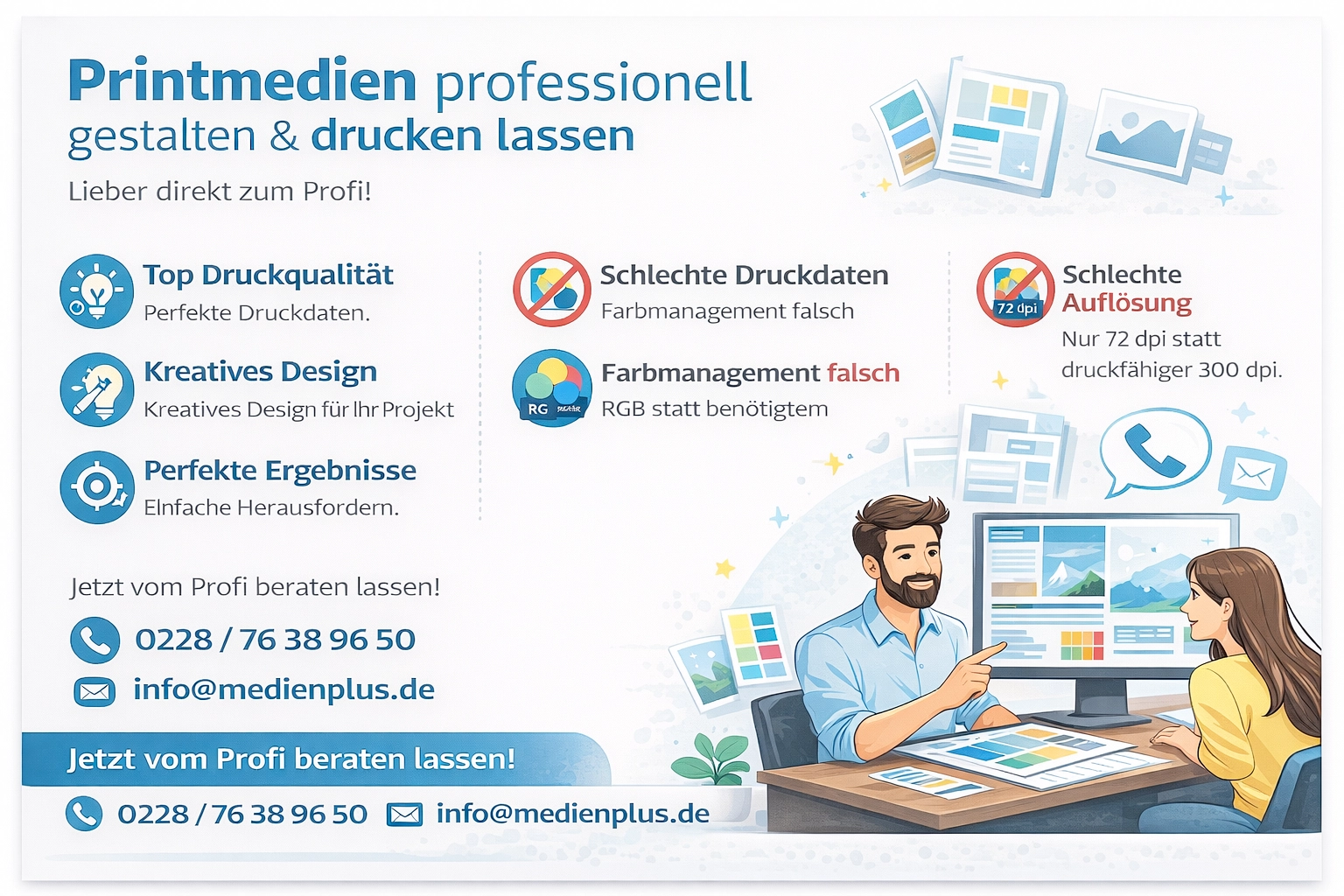Printmedien erstellen lassen Bonn – medienplus GmbH