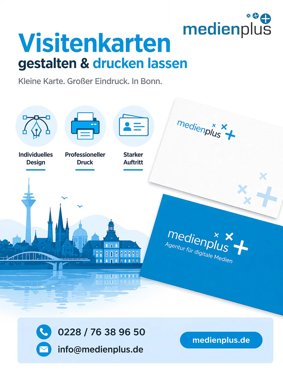 Visitenkarten erstellen lassen Bonn – medienplus GmbH